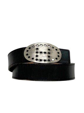Hermes Belt Black Brown Evelyne Waist 94 30 Box Calf Togo Perforated Logo Buckle